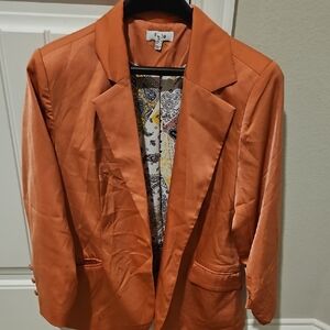 Forever 21 Women's Vibrant Orange Suit Jacket